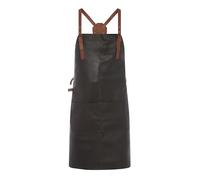 Theodore Tablier en Cuir avec Design Croisé - Confortable, 3 Poches, Sangles Réglables - Idéal Travail du Bois, Barbecue, Unisexe