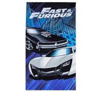 Theonoi Fast and Furious Serviette de bain pour enfant avec voiture de course 100 % coton 70 x 140 cm