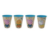 Theonoi Lot de 4 gobelets pour enfant - 260 ml au choix : Minnie Pony Princess Frozen, PawPatrol - Verre plastique sans BPA - Cadeau pour fille (4 x Peppa Pig)