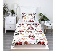 Theonoi Parure de lit complète pour Enfant et bébé - Housse de Couette 100 x 135 cm et taie d'oreiller 40 x 60 cm - en Coton Öko-Tex Standard (Ferme)