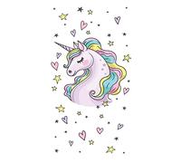 Theonoi Serviette de bain pour enfants, serviette de plage, serviette de douche pour filles et garçons, 100 % coton, 70 x 140 cm (licorne)