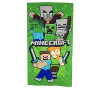 Theonoi Serviette de plage pour enfant - Serviette de plage - Serviette de bain - 70 x 140 cm - En microfibre (vert Minecraft)