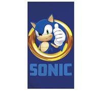 Theonoi Serviette de sauna pour enfant - Serviette de plage - Serviette de bain au choix : Spiderman Batman Transformers Star Wars Avengers Superman - Cadeau pour garçon (Sonic)