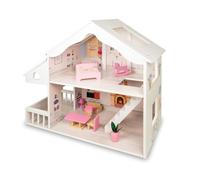Théorème en Bois - Maison des poupées en Bois avec Solaire et Accessoires, Grande Villa 58,5 x 24 x 56 cm pour Fille 3 Ans