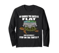 Théorie de la Terre plate Éléphant Tortue Terre plate Funny Science Manche Longue