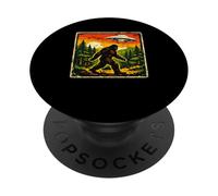 Théorie du Complot sur l'enlèvement d'un ovni Extraterrestre Vintage Sunset Bigfoot PopSockets PopGrip Adhésif