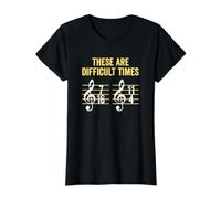 Théorie Musicale Amusante : ce sont des Moments Difficiles : Rythme Musical T-Shirt Graphique avec Valeur, Femme, Noir, M