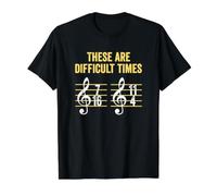 Théorie Musicale Amusante : ce sont des Moments Difficiles : Rythme Musical T-Shirt Graphique avec Valeur, Homme, Noir, M