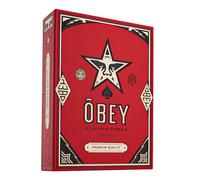 theory11 Red Obey Jeu de cartes à jouer de qualité supérieure avec index standard de taille de poker