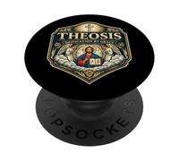 Theosis Deification by Grace Christian Orthodoxe Jésus Christ PopSockets PopGrip Adhésif