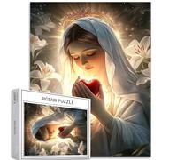 Theotokos Casse-tête de 1 000 pièces représentant la Vierge Marie tenant le Sacré-Cœur pour adultes 50 × 70 cm Casse-tête Christianisme Théotokos Jeux d'activités familiales Colorés DIY Artisanat