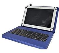 theoutlettablet® Étui avec clavier amovible en espagnol (avec lettre Ñ) Type-C compatible avec tablette ZTE Blade X10 Pro 10,1" Couleur bleue
