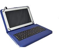 Theoutlettablet® Étui avec clavier amovible en espagnol Type-C (avec lettre Ñ) compatible avec tablette Cubot Tab 10 10,1" Couleur bleue
