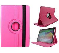 Theoutlettablet® Étui Rotatif à 360° pour Tablette SPC Glow/Gravity/Heaven/Twister 10,1" Rose Fuchsia