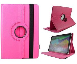 Theoutlettablet® Étui Rotatif à 360° pour Tablette SPC Glow/Gravity/Heaven/Twister 10,1" Rose Fuchsia