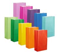 Thepaperbagstore 50 Arc-en-ciel sacs cadeaux en papier - 14x24.5x7 cm - pour fêtes d'enfants et d'adultes, anniversaires, mariages, baby showers, enterrements de vie de jeune fille et bonbons.
