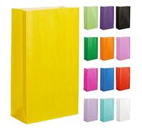Thepaperbagstore 50 Jaune sacs cadeaux en papier - 14x24.5x7cm - pour fêtes d'enfants et d'adultes, anniversaires, mariages, baby showers, enterrements de vie de jeune fille et bonbons.