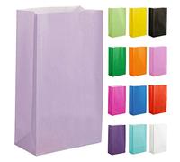 Thepaperbagstore 50 Lilas sacs cadeaux en papier - 14x24.5x7cm - pour fêtes d'enfants et d'adultes, anniversaires, mariages, baby showers, enterrements de vie de jeune fille et bonbons.