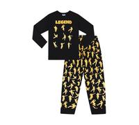 ThePyjamaFactory Emote Legend Dance Gaming Pyjama long en coton noir doré, Noir , 8-9 ans