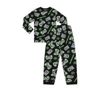 ThePyjamaFactory Ensemble de pyjamas long en polaire pour garçons avec inscription « I Paused My Game To Be Here Gaming » pour enfants, Noir , 11-12 ans