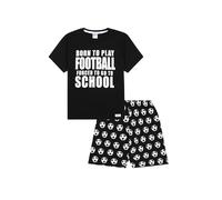 ThePyjamaFactory Garçon Born to Play Football Forced to Go to School Court en Coton Pyjamas (11-12 Ans)