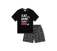 ThePyjamaFactory Garçon Eat Game Sleep Controller Court en Coton Pyjamas (11-12 Ans)