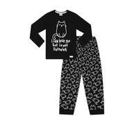 ThePyjamaFactory I Can Hear You But I'm Not Listening Cat Longue Ensemble Pyjama pour Filles PJ's pour Enfants (11-12 Ans)