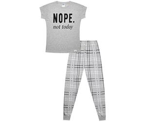 ThePyjamaFactory Nope Not Today Longue Ensemble Pyjama pour Filles PJ's pour Enfants