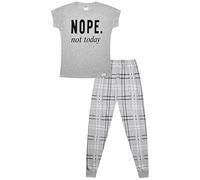 ThePyjamaFactory Nope Not Today Longue Ensemble Pyjama pour Filles PJ's pour Enfants (9-10 Ans)