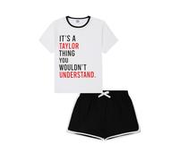 ThePyjamaFactory Pyjama court en coton pour femme It's a Taylor Thing, You Wouldn't Understand Noir et blanc, blanc, 40-42
