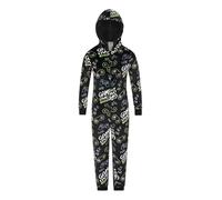 ThePyjamaFactory - Pyjama en polaire Game Over pour garçons, Noir , 7-8 ans
