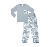 ThePyjamaFactory Pyjama Long 100% Coton Motif Camouflage pour garçon, Gris, 11-12 Ans