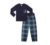 ThePyjamaFactory Pyjama long à carreaux bleu marine pour enfants, bleu, 14-15 ans
