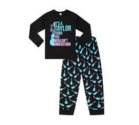 ThePyjamaFactory Pyjama long en coton pour femme It's a Taylor Thing, You Wouldn't Understand Noir Bleu, Noir , 50-52