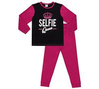 ThePyjamaFactory Pyjama long fille Selfie Queen 9 à 16 ans rose noir, Noir , 13-14 ans