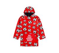 ThePyjamaFactory Sweat à capuche en polaire de luxe entièrement doublé pour garçons Eat Sleep Football Rouge, Rouge, One Size