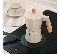 CREATE Cafetière italienne THERA MOKA RETRO – 9 tasses, aluminium, adaptateur induction Blanc cassé