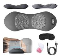 Theraback Masseur dorsal 3 en 1 avec vibration de traction et chaleur, relaxation portable réglable de la taille, du cou et des épaules pour restaurer la mobilité (gris clair)