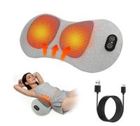 TheraBack Masseurs de dos 3 en 1 - Triple fusion - Masseur du dos - Masseur de cou avec chaleur - Courbure dorée à 135° - Produits de soulagement de la douleur de la colonne vertébrale sciatique (gris