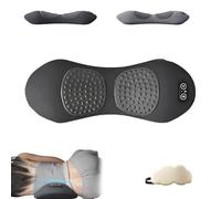 Theraback - Thérapie du dos 3 en 1, masseur portable pour soulager le dos à domicile avec vibrations, traction et chaleur, utilisation plug-in, convient pour le dos, le cou et les épaules (gris foncé)