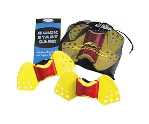 TheraBand Aquafins Kit d'exercices Aquatiques pour entraînement de résistance à l'eau pour Le Haut et Le Bas du Corps, thérapie Physique de Piscine, équipement d'aérobic Aquatique, 2 ailerons, Sac en
