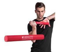 Theraband Bande d'exercice professionnel en latex Tube de résistance avec poignées pour Upper-body exercice, rééducation et Conditionneur, souple, poignées et crochet de porte, 121,9 cm, Argent, Super Heavy, Advanced level 2, Red - Light