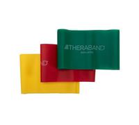 THERABAND Bande d'exercice sans Latex, Lots de Bandes de résistance élastique pour la thérapie Physique, Jaune, Rouge, Vert, débutant