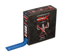 Theraband Bande élastique d'exercice CLX avec boucles consecutives, bande professionnelle sans latex pour thérapie physique, boite distributrice, 22 mètres, Bleu, résistance de 2.6kg à l'étirement