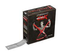 Theraband Bande élastique d'exercice CLX avec boucles consecutives, bande professionnelle sans latex pour thérapie physique, boite distributrice, 22 mètres, Argent, résistance de 4.6kg à l'étirement
