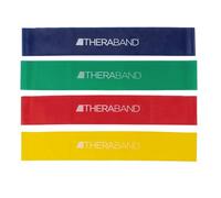 THERABAND Lot de 4 Bandes de résistance de 45,7 cm pour Exercices des Jambes et des Fesses, Niveaux débutant à avancé pour l'exercice, la rééducation, la physiothérapie, Les étirements et la