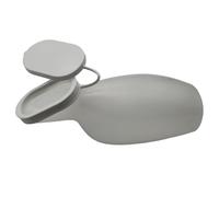 Theracaso Urinal pour femme - 1000 ml, transparent laiteux, PP, avec couvercle, autoclavable jusqu'à 130 °C, gradué, ergonomique, idéal pour les soins, les voyages et le camping