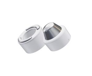 TheraFace PRO | Appareil de Massage et de Soins du Visage 6-EN-1 - Thérapie par Percussion - Microcourant - LED Bleue & Rouge par Therabody (Blanc - Anneaux Chaud et Froid)
