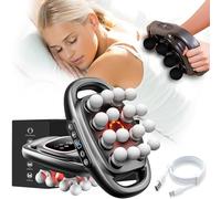 TheraGlow Massager, Lumora Massager - Relieves Tension and Stiffness in 5 Minutes, 16 Head Massage Gun Deep Tissue with 30 Levels & 9 Modes for Legs, Arms, Waist, Back, Buttocks (16Black)