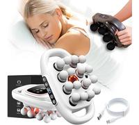 TheraGlow Massager, Lumora Massager - Relieves Tension and Stiffness in 5 Minutes, 16 Head Massage Gun Deep Tissue with 30 Levels & 9 Modes for Legs, Arms, Waist, Back, Buttocks (16White)